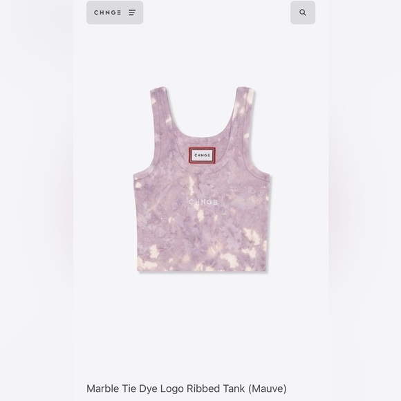 CHNGE Tops - CHNGE New with tags mauve marble tie dye logo ribbed tank top women’s XS